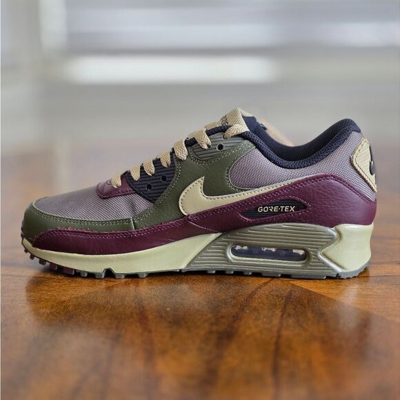 Nike Air Max 90 Gore-Tex Shoes Men's 6 Medium Olive Green Maroon GTX FD5810-200 - Picture 8 of 16